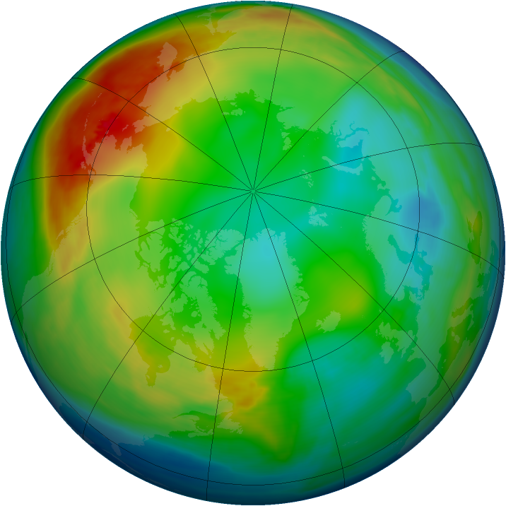 Arctic ozone map for 29 December 2007